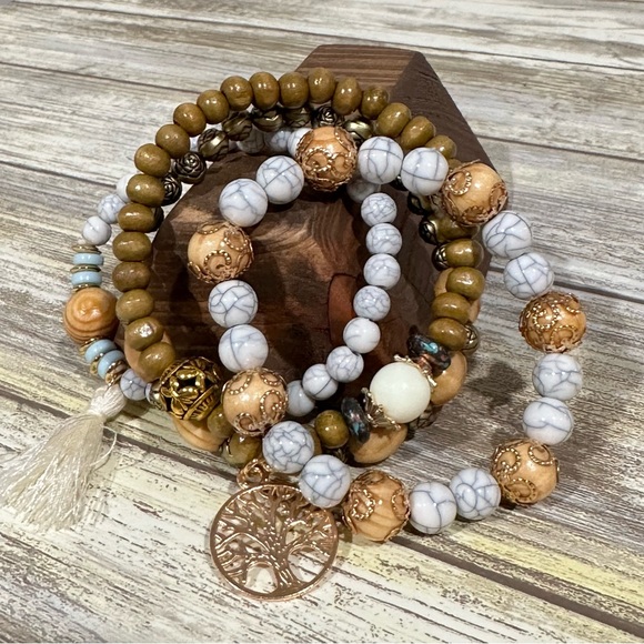 Boho Layered Bracelet Set - Picture 2 of 7